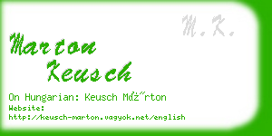 marton keusch business card